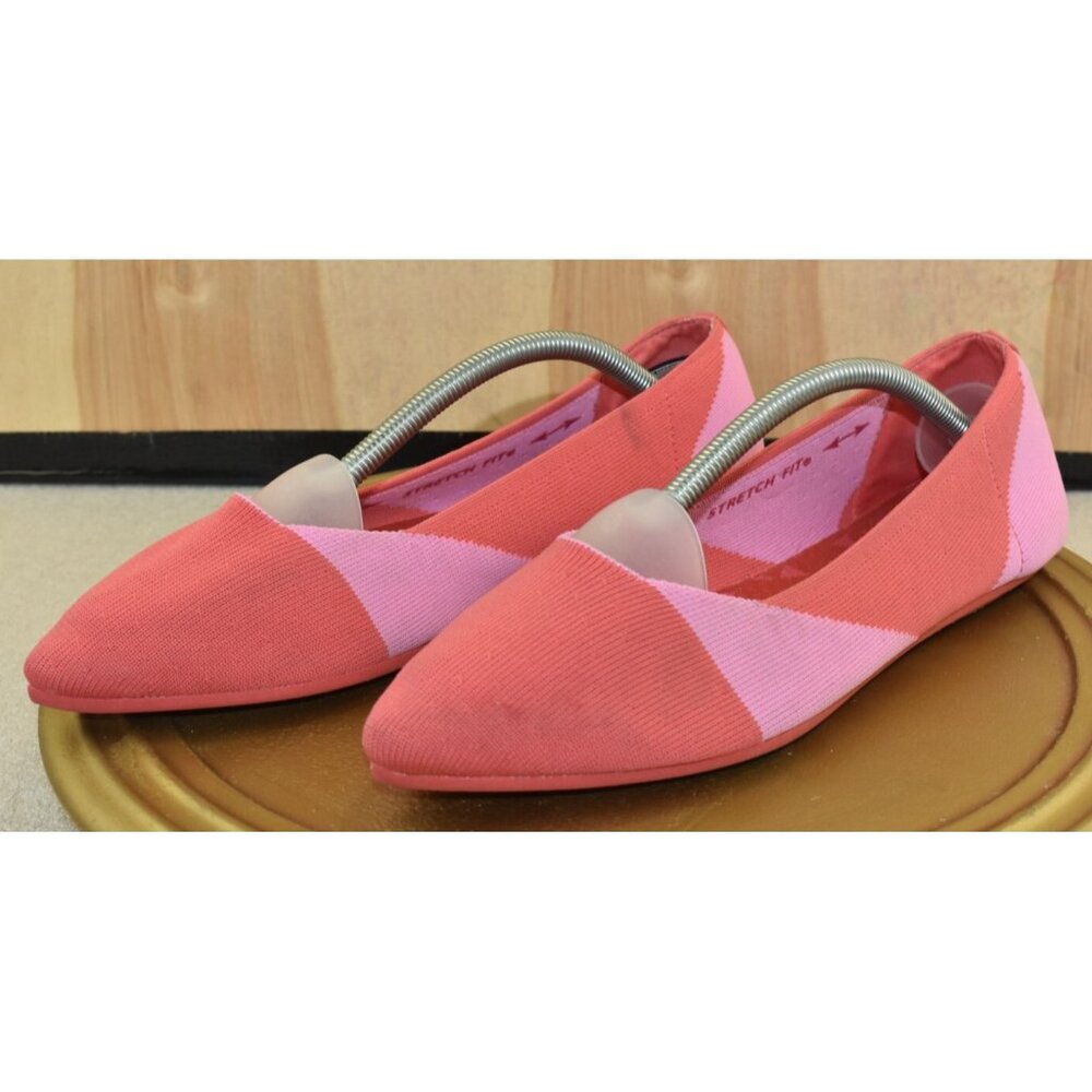 🌹Skechers Cleo Point Washable Knit Women's Shoes Size 8.5 Red/Pink Comfort Flats